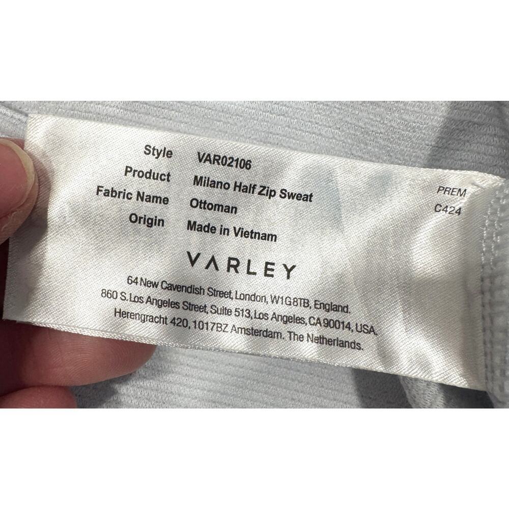 VARLEY Milano Half Zip Sweat Textured Cropped Pullover Sweatshirt Size XS - Picture 6 of 8